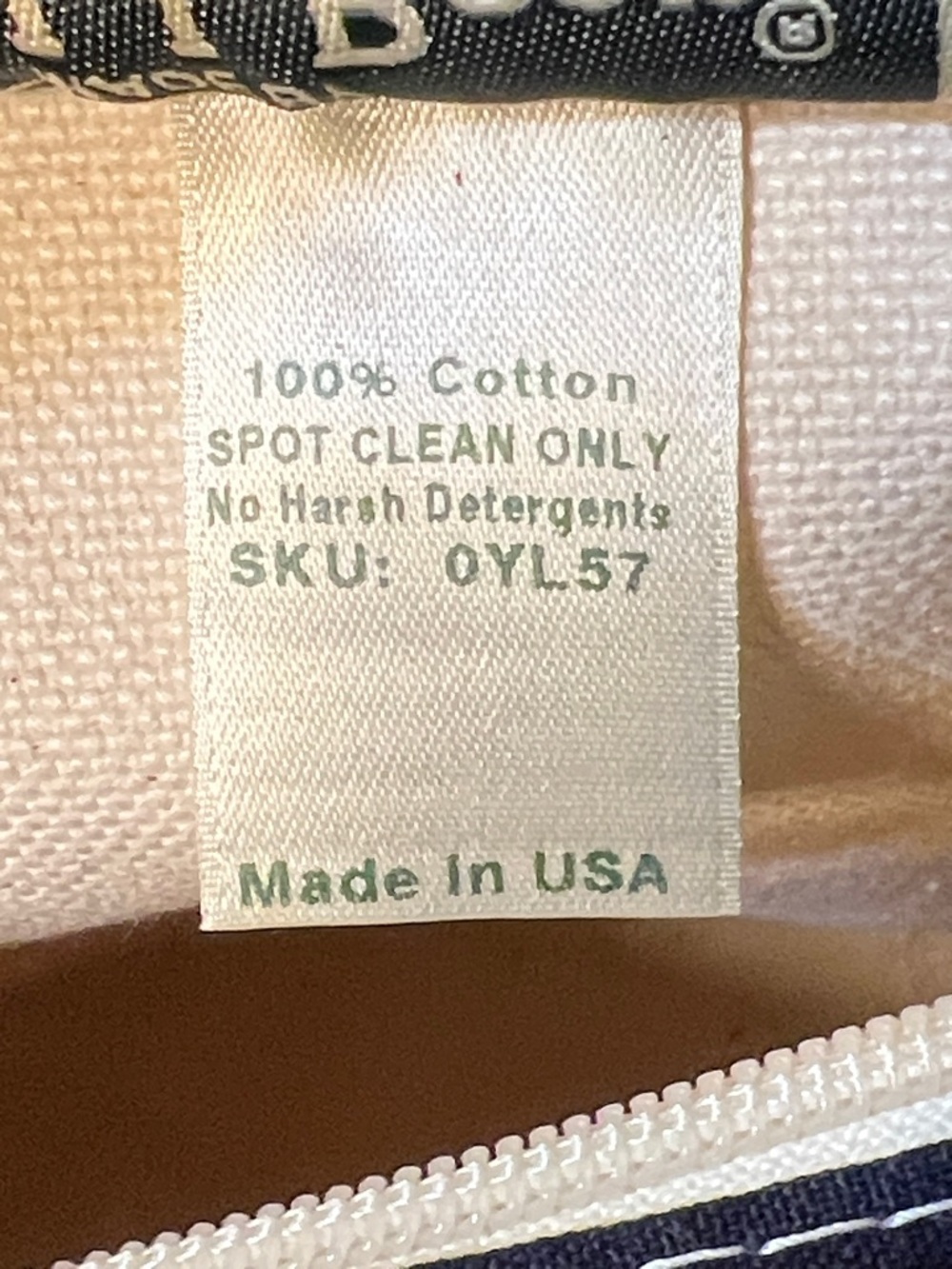 Vintage 90s LL Bean Made In USA Boat and Tote Small Tote Bag Purse Navy Cream - Picture 13 of 16